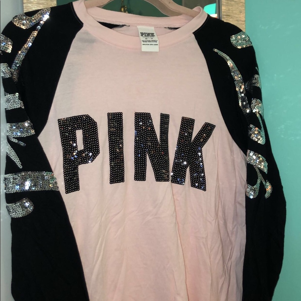XS VS Pink Long sleeve Sparkle